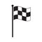 Finishing Racing Flag. Flat Vector Icon. Simple black symbol isolated on white background.
