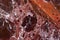 A finishing stone. The polished red marble. Texture