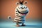 finition graphicsSuper Fluffy Goofy Zebra: A Cartoon Marvel with Big Smile & Bright Eyes