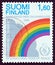 FINLAND - CIRCA 1986: A stamp printed in Finland shows Cloud, Rainbow and Emblem, circa 1986.