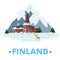 Finland country design template Flat cartoon style