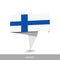 Finland Country flag. Folded ribbon banner flag