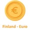 Finland Euro Coin Isolated Vector icon which can easily modify or edit