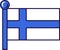 Finland european country flag on flagstaff vector