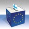 Finland, European parliament elections, ballot box and flag