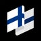 Finland Flag isolated. Finnish ribbon banner. state symbol