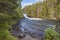 Finland forest and river landscape at Pieni Karhunkierros trail.