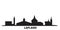 Finland, Lapland city skyline isolated vector illustration. Finland, Lapland travel black cityscape