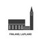 Finland, Lapland travel landmark vector illustration