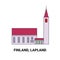 Finland, Lapland travel landmark vector illustration