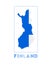 Finland Logo. Map of Finland with country name.