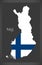 Finland map of Finland with Finnish national flag illustration