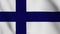 Finland national flag close up waving video animation