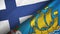 Finland and Saint Pierre and Miquelon two flags textile cloth, fabric texture