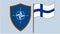 Finland and Sweden joining NATO concept background. Flags of Finland, Sweden and NATO. Dhaka, Bangladesh - May 16, 2022. The North