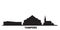 Finland, Tampere city skyline isolated vector illustration. Finland, Tampere travel black cityscape