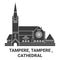 Finland, Tampere, Tampere , Cathedral travel landmark vector illustration