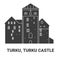 Finland, Turku, Turku Castle, travel landmark vector illustration