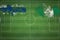 Finland vs Nigeria Soccer Match, national colors, national flags, soccer field, football game, Copy space