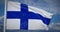 Finland waving flag closeup for democracy - video animation