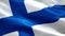 Finland waving flag. National 3d Finnish flag waving. Sign of Finland seamless loop animation. Finnish flag HD resolution Backgrou