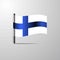 Finland waving Shiny Flag design vector