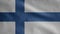 Finlandian flag waving in the wind. Finland banner blowing soft silk