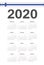 Finnish 2020 year vector calendar