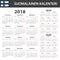 Finnish Calendar for 2018, 2019, 2020. Scheduler, agenda or diary template. Week starts on Monday