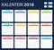 Finnish Calendar for 2018. Scheduler, agenda or diary template. Week starts on Monday