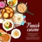 Finnish cuisine restaurant menu page vector cover