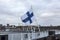 Finnish flag aboard the Gabriella cruise ferry in the port of Stockholm