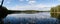 Finnish lake view, landscape panorama from Repovesi National Park in summer