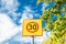 Finnish speed limit sign 30 km h on blue sky background