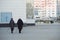 Finnish walking. Two elderly women with Scandinavian sticks