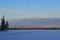 Finnisht winter, Kuusamo, Lake Porontima. Morning with deep colors.