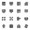 Fintech blockchain vector icons set