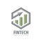 Fintech business logo design. Finance icon. Exchange market investment vector sign.