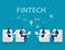 Fintech. Business team and in financial internet technology. Investment marketing Startup Plan. Concept business vector