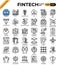 Fintech Financial Technology concept icons