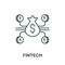 Fintech icon. Simple line element Fintech symbol for templates, web design and infographics