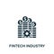 Fintech Industry icon. Monochrome simple Fintech Industry icon for templates, web design and infographics