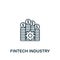 Fintech Industry icon. Monochrome simple Fintech Industry icon for templates, web design and infographics