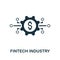 Fintech Industry icon. Simple line element Fintech Industry symbol for templates, web design and infographics