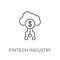 fintech industry linear icon. Modern outline fintech industry lo