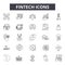 Fintech line icons, signs, vector set, outline illustration concept