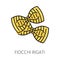 Fiocchi rigati pasta type color outline icon