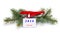 Fir-tree branch, and label with an inscription 2016 New Year, wi