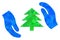 Fir Tree Care Hands Triangle Lowpoly Flat Icon