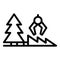 Fir tree cutter icon outline vector. Maker work